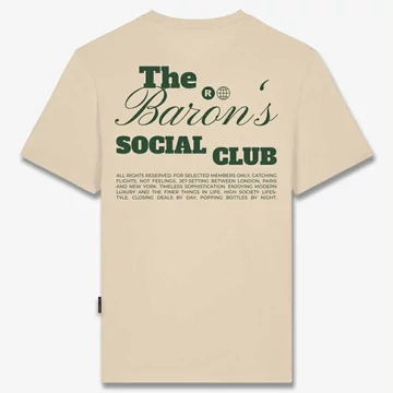FW25 T-Shirt Backprint THE BARON SOCIAL CLUB - Sand brown