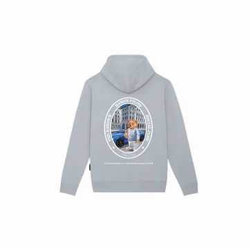 FW25 Hoodie Oval Backprint Filou CXLIX. - Frosted blue
