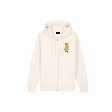 SS25 Embroidered Zip Hoodie Filou CXVIII. - Pearl white