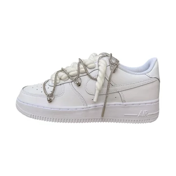 Nike Air Force 1 Low 07 White Crystal Double Rope Lace