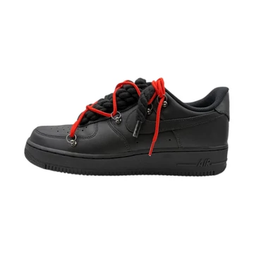 Nike Air Force 1 Low Black Double Rope Lace