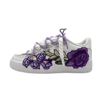 Nike Air Force 1 Low 07 White Purple Rose Double Rope Lace