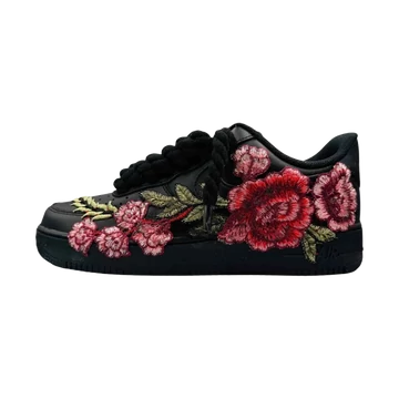Nike Air Force 1 Low Black Rose Rope Lace