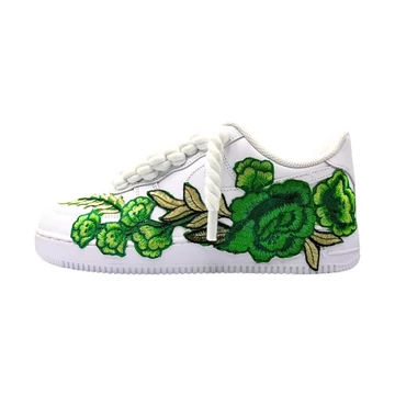 Nike Air Force 1 Low White Green Rose Rope Lace