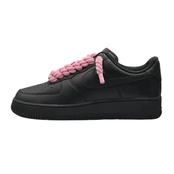 Nike Air force 1 Low Black Pink Rope Lace