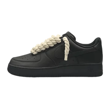 Nike Air force 1 Low Black Beige Rope Lace