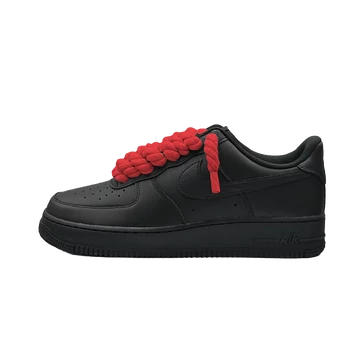 Nike Air force 1 Low Black Red Rope Lace