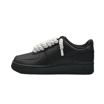 Nike Air force 1 Low Black White Rope Lace