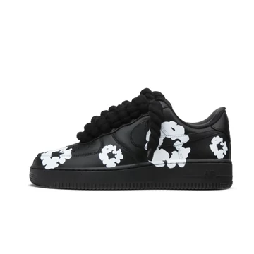 Nike Air Force 1 Low ‘07 Black White Denim Tears Custom