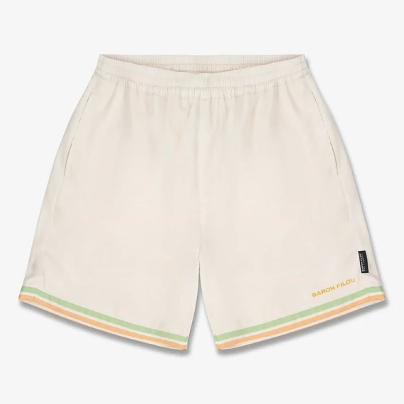 SS25 Shorts with Stripes - Pearl white