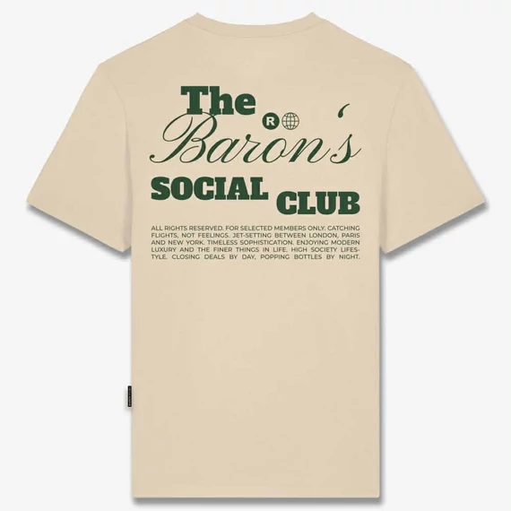 FW25 T-Shirt Backprint THE BARON SOCIAL CLUB - Sand brown