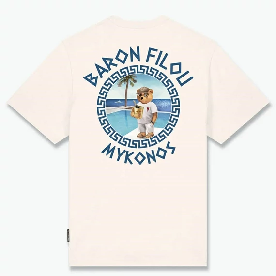 SS25 Oversized Backprint T-Shirt, Filou CXXIII., Mykonos - Pearl white