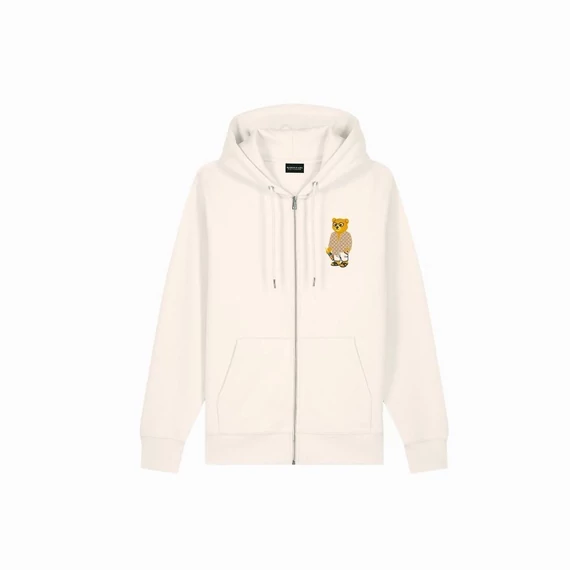 SS25 Embroidered Zip Hoodie Filou CXVIII. - Pearl white