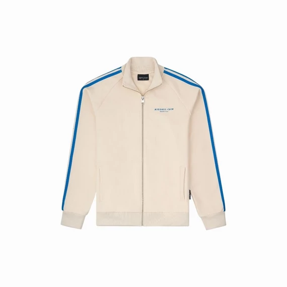 SS25 Tracksuit Jacket with Stripes, Mykonos Crew - Pearl white