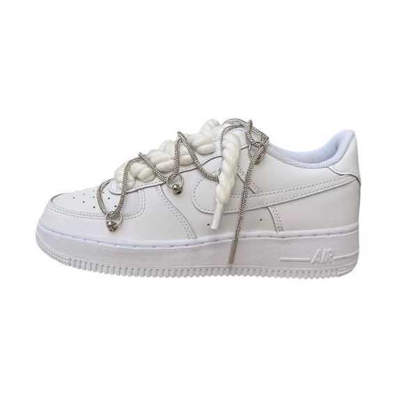 Nike Air Force 1 Low 07 White Crystal Double Rope Lace