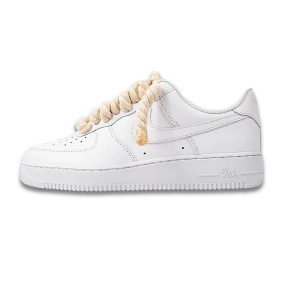 Nike Air Force 1 Low White Beige Rope Lace