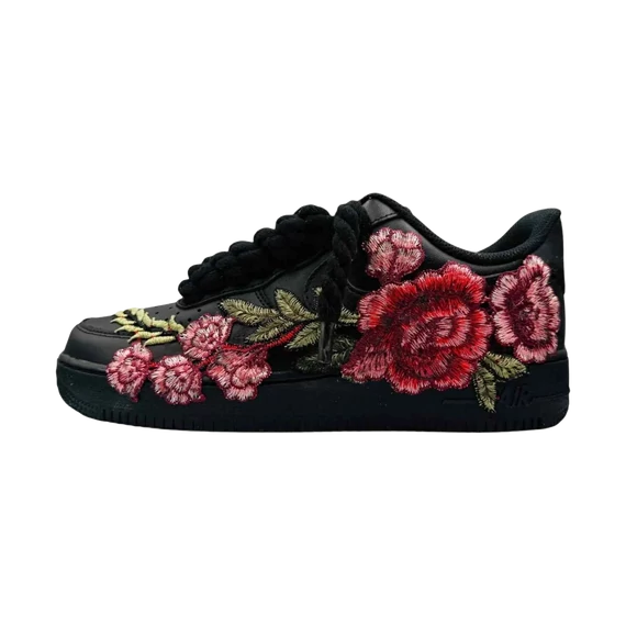Nike Air Force 1 Low Black Rose Rope Lace