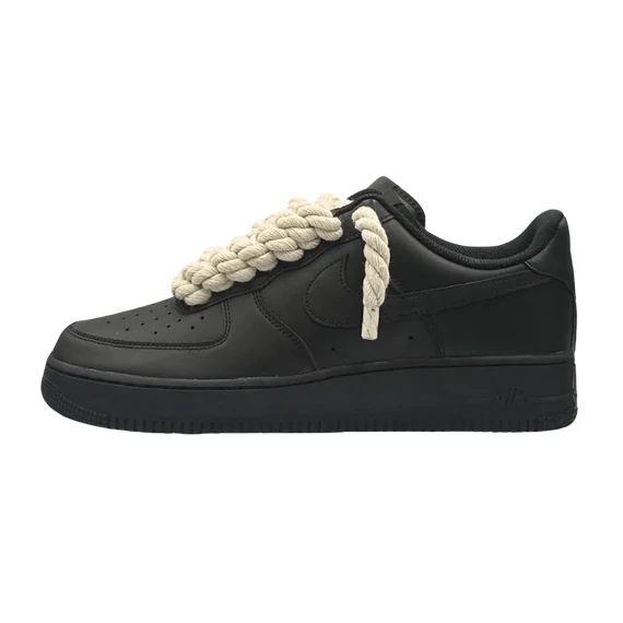 Nike Air force 1 Low Black Beige Rope Lace