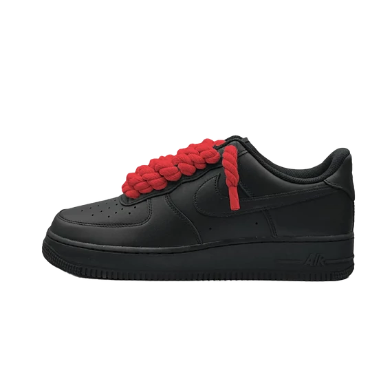 Nike Air force 1 Low Black Red Rope Lace