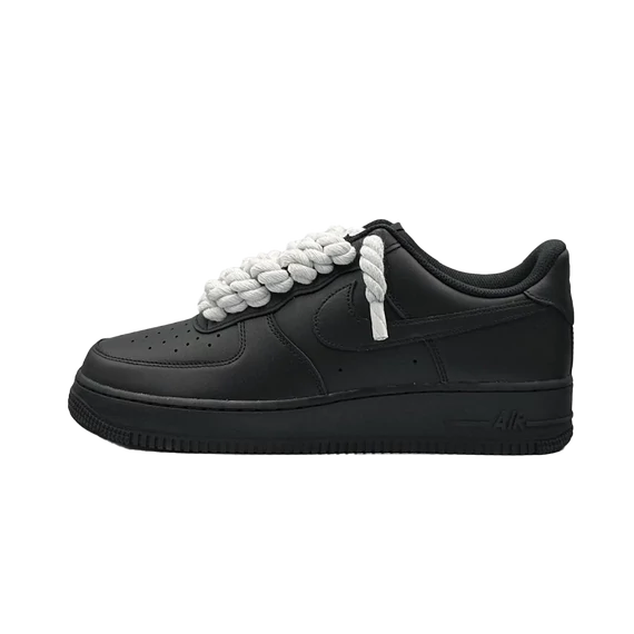 Nike Air force 1 Low Black White Rope Lace