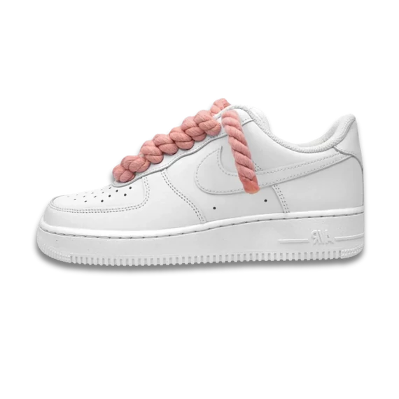 Nike Air Force 1 Low White Pink Rope Lace