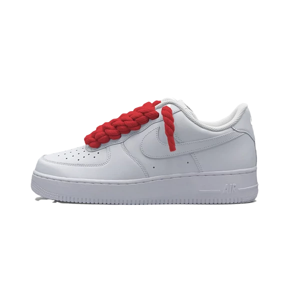 Nike Air Force 1 Low White Red Rope Lace