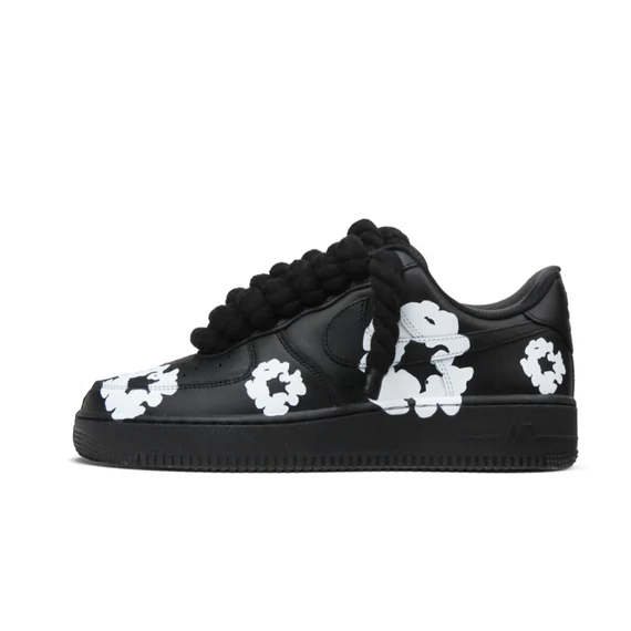 Nike Air Force 1 Low ‘07 Black White Denim Tears Custom