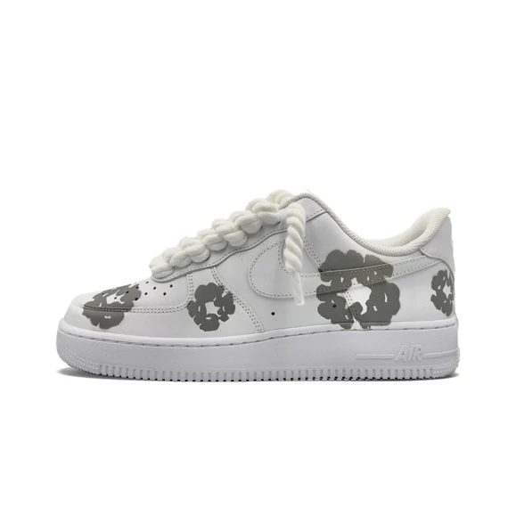 Nike Air Force 1 Low ‘07 White Grey Denim Tears Custom