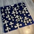 Kép 1/3 - Blue Cross Pattern Rug
