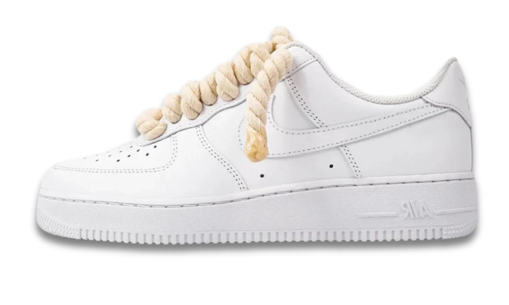 Nike Air Force 1 Low White Beige Rope Lace