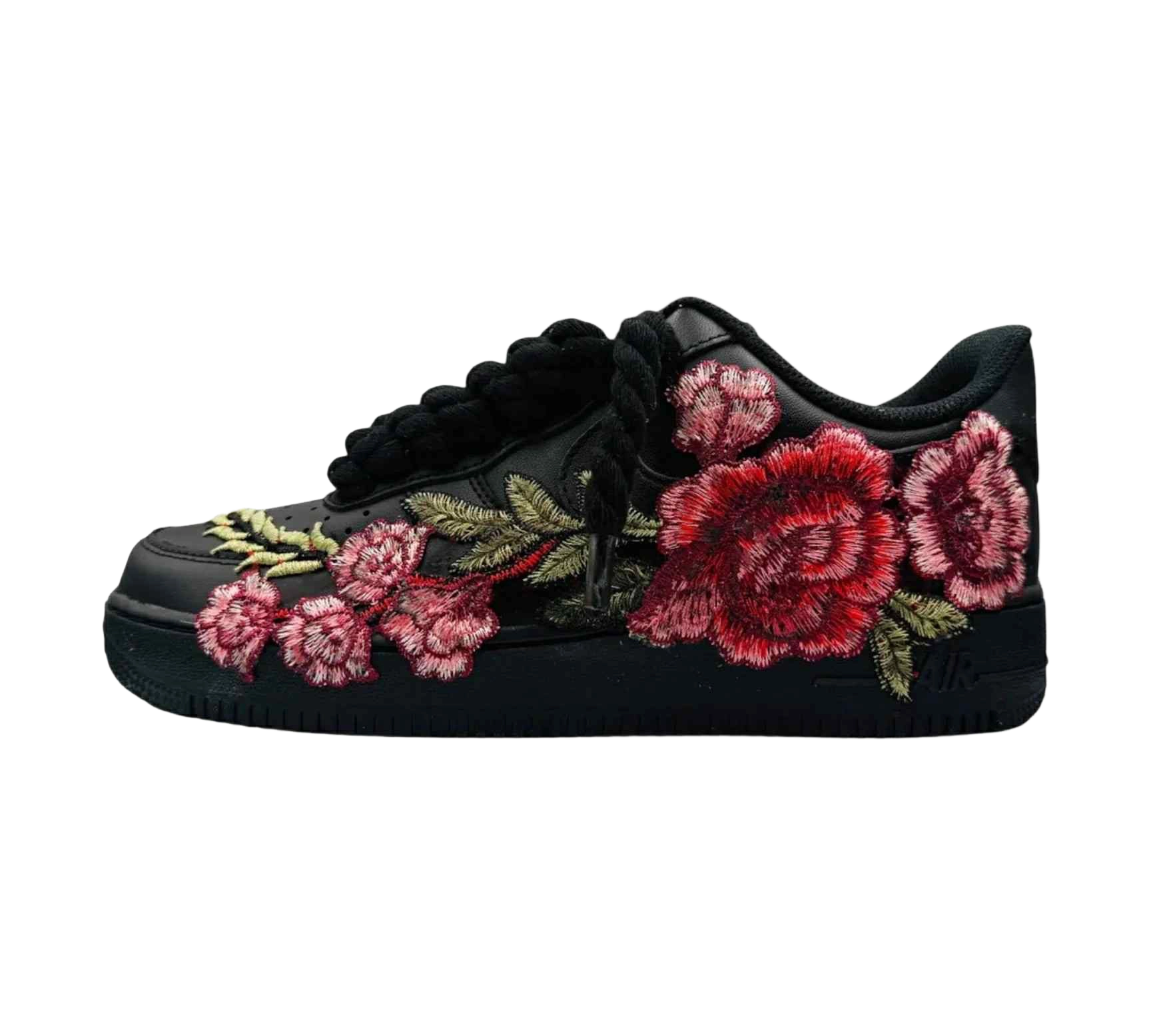Nike Air Force 1 Low Black Rose Rope Lace
