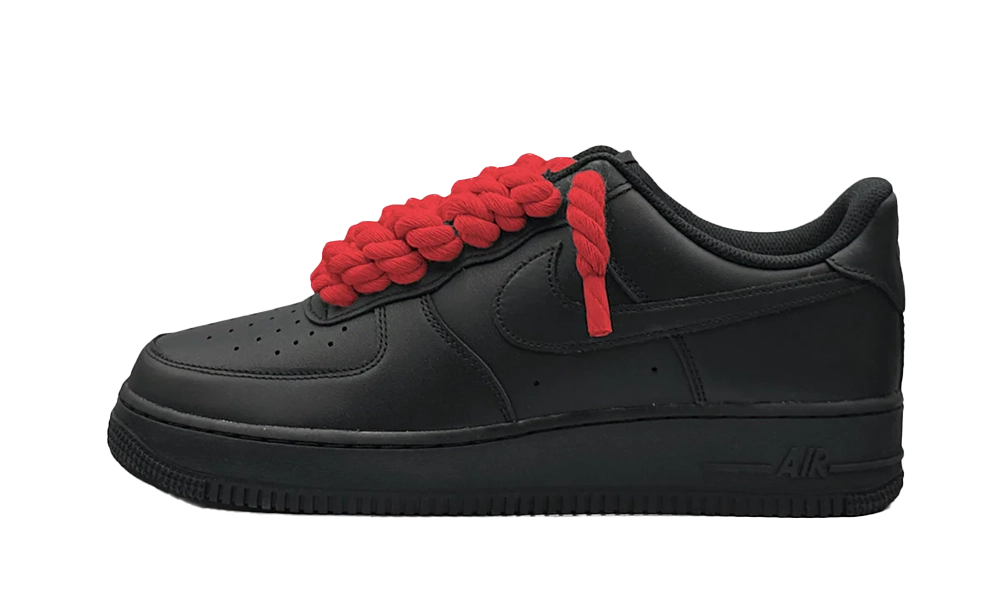 Nike Air force 1 Low Black Red Rope Lace