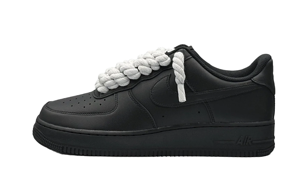 Nike Air force 1 Low Black White Rope Lace