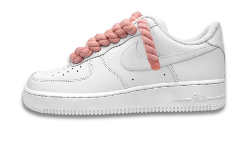 Nike Air Force 1 Low White Pink Rope Lace